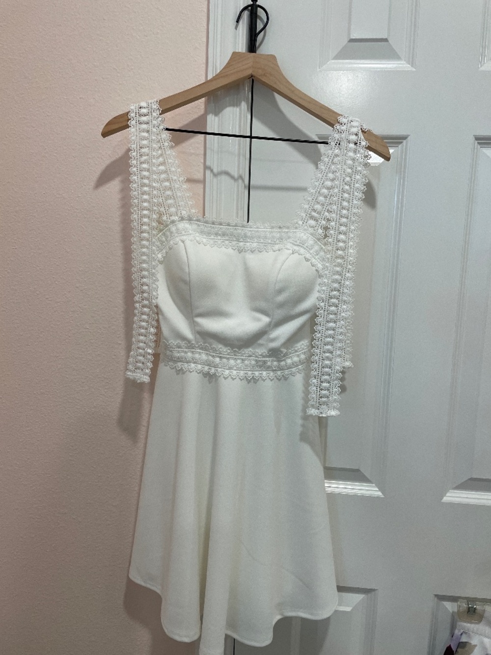White Party dress with lace straps